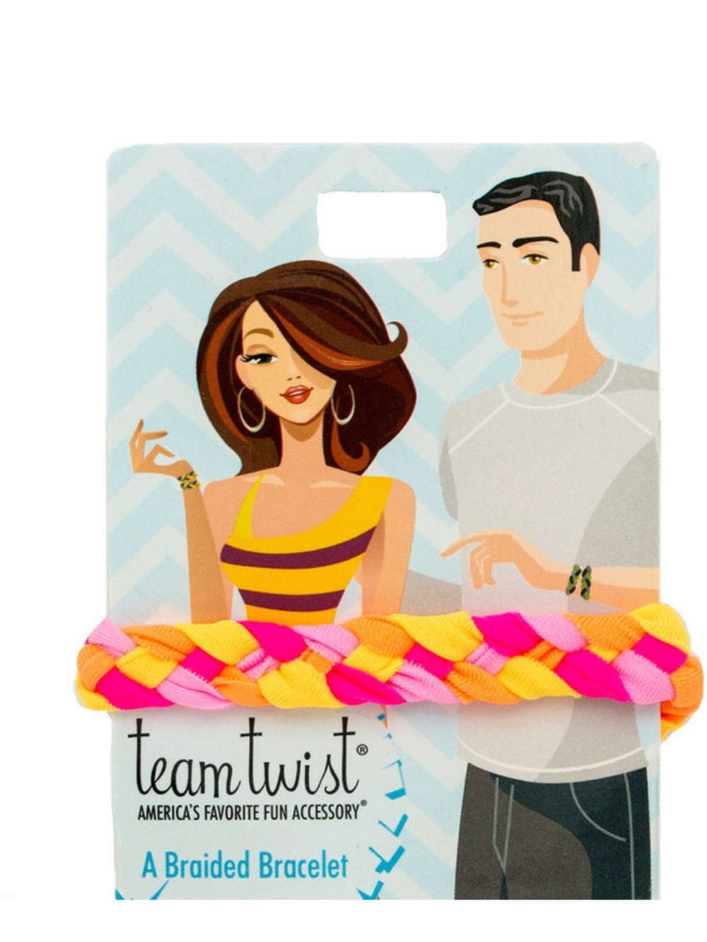 Team Twist Pink Yellow Orange Braided Bracelet